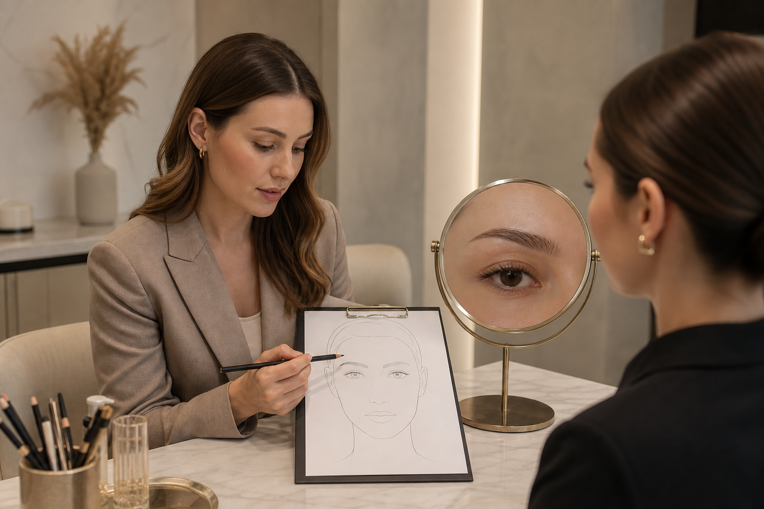Microblading bei Augenbrauen die nach außen fehlen