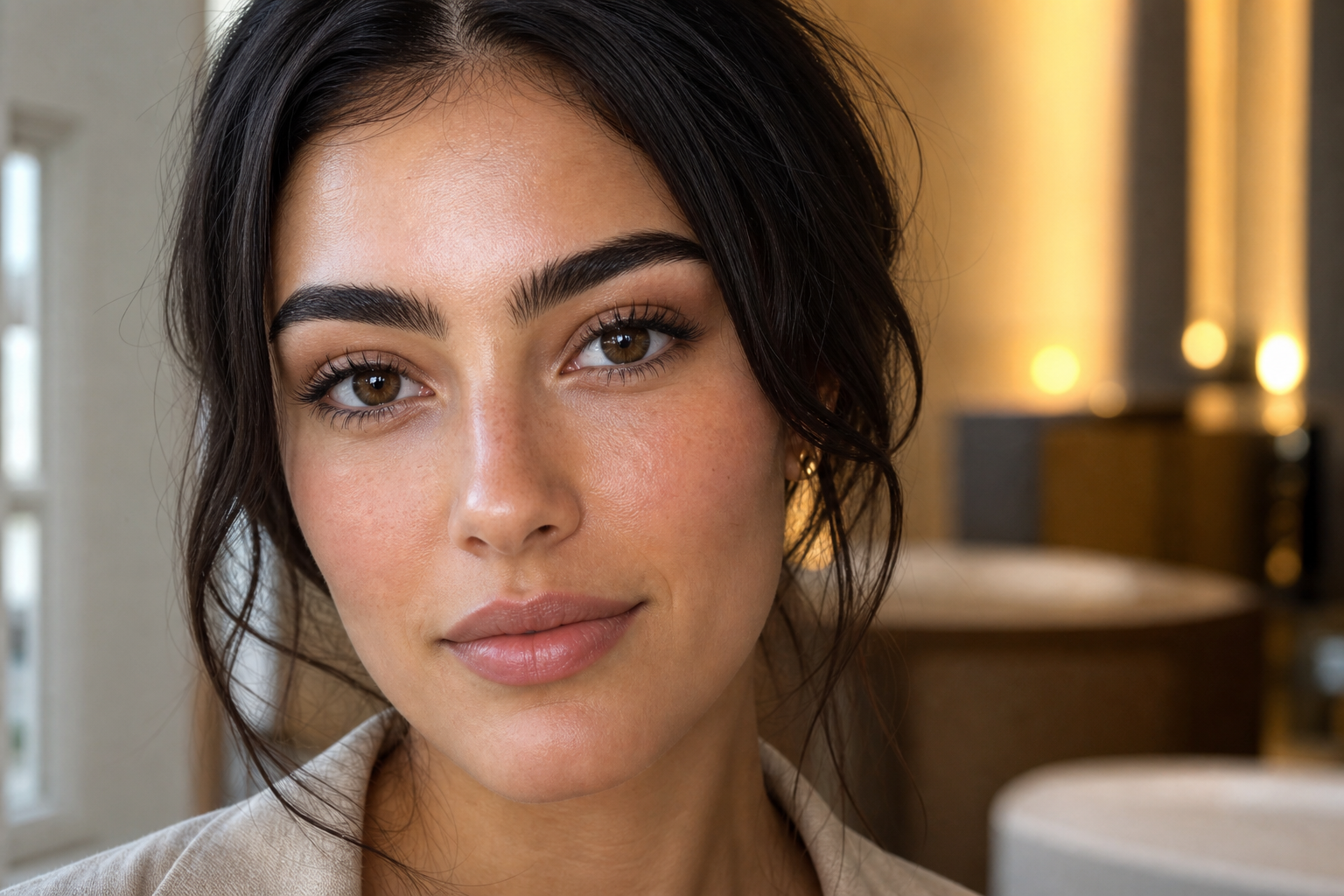 Microblading bei dunklen Augenbrauen: Farbe natürlich und weich planen