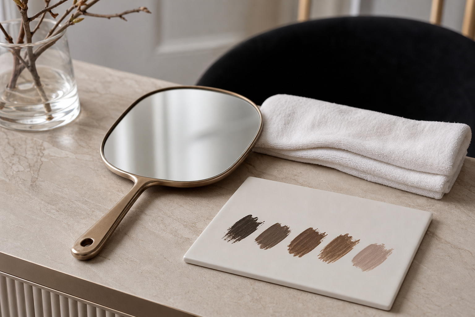 Microblading bei Wirbeln in den Augenbrauen in einem hochwertigen Berliner Beauty-Studio
