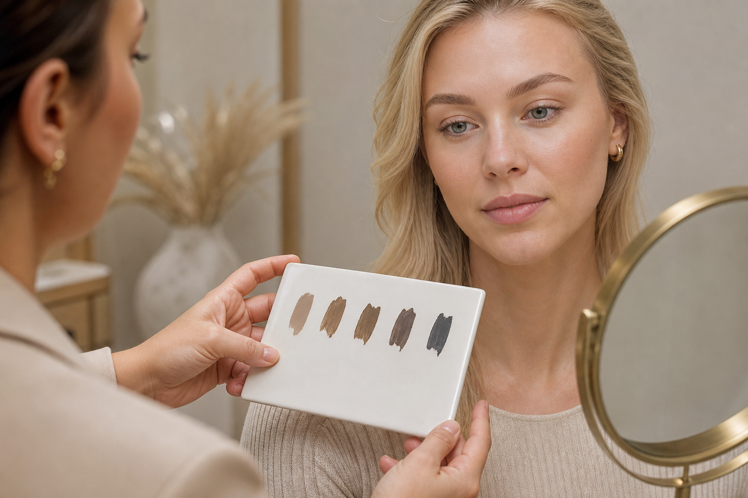 Microblading für blonde Kundinnen: Farbe ohne Graustich wählen in einem hochwertigen Berliner Beauty-Studio