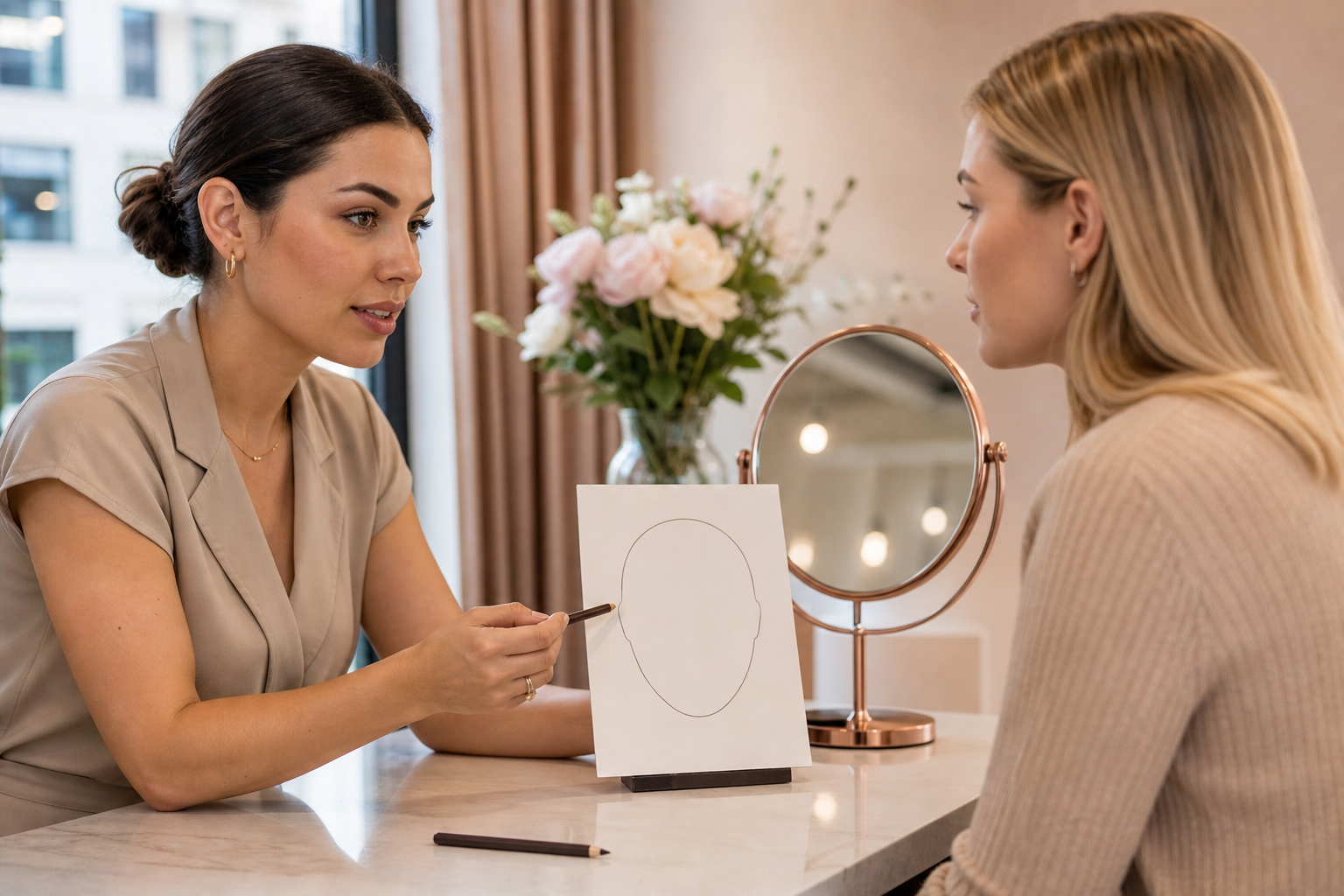 Microblading für breite Gesichter: Proportionen natürlich ausgleichen in einem hochwertigen Berliner Beauty-Studio