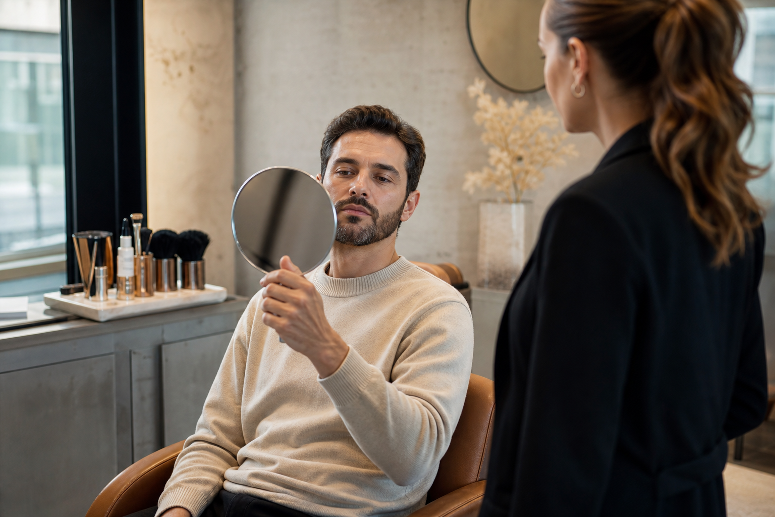 Microblading für Männer mit Lücken in den Augenbrauen in einem hochwertigen Berliner Beauty-Studio