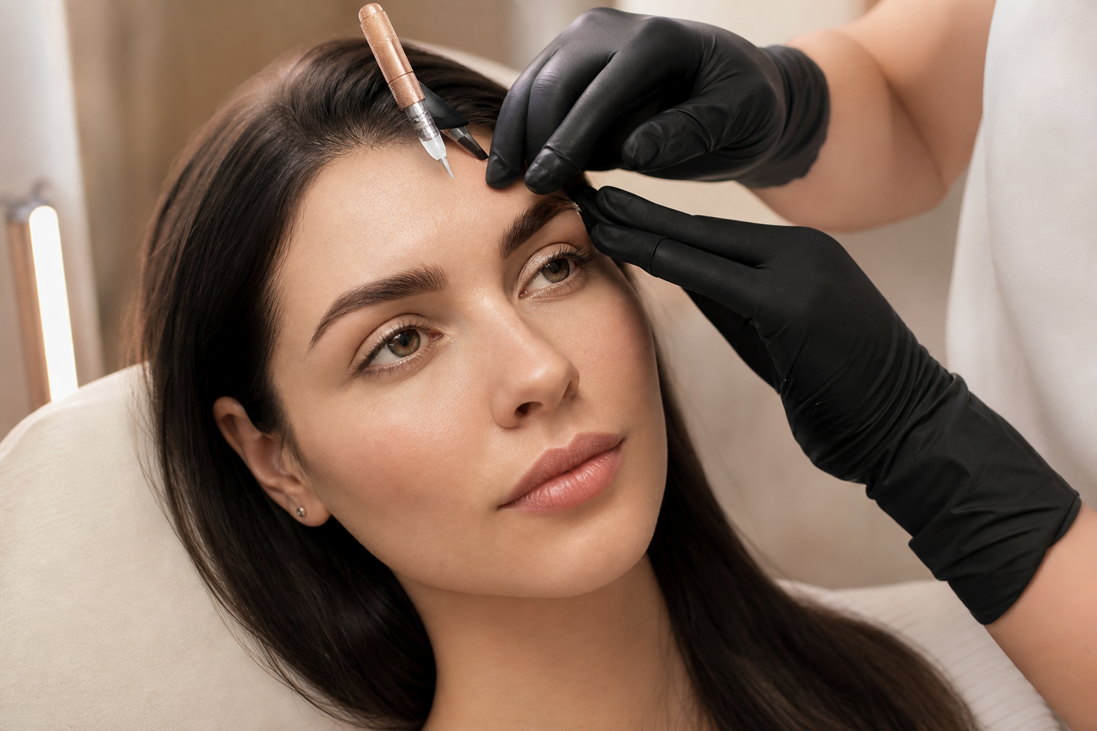 Microblading für ovales Gesicht: natürliche Proportionen in einem eleganten Berliner Beauty-Studio