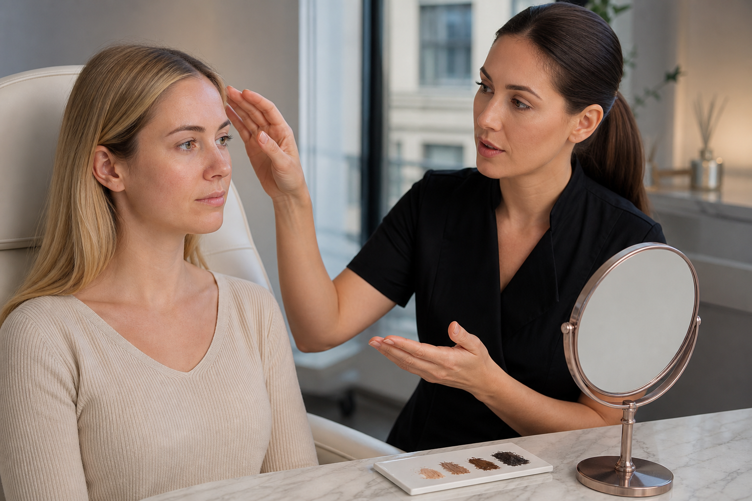 Microblading wenn Augenbrauen traurig wirken in einem hochwertigen Berliner Beauty-Studio