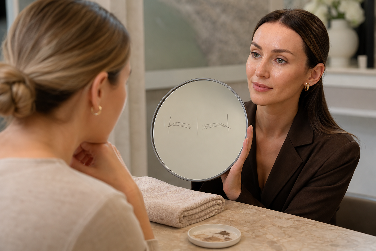 Microblading wenn Brauenansatz und Brauenende nicht zusammenpassen